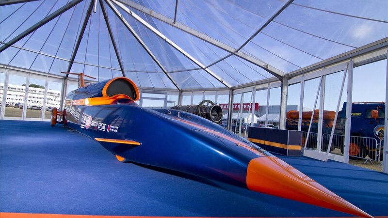 Blue and Orange Land Speed Car
