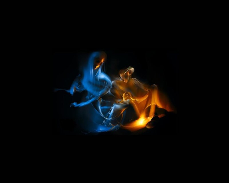 Blue and Orange Light Forms — Dramatic