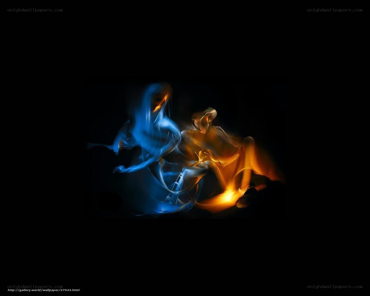 Blue and orange light trails