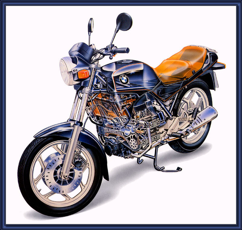 Blue and Orange Motorcycle