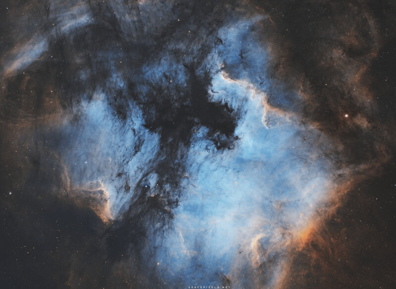 Blue and Orange Nebula — Dramatic, Night, Photograph