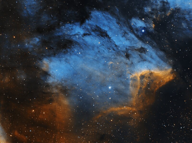 Blue and Orange Nebula — Dramatic, Night