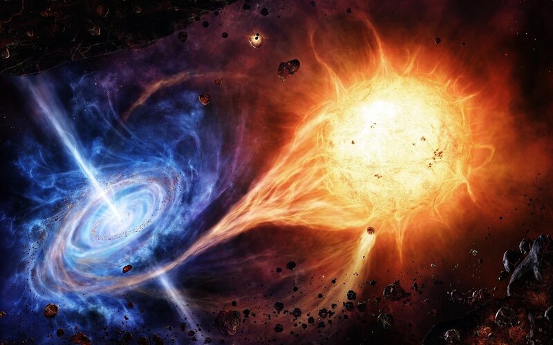 Blue and Orange Nebula — Dramatic