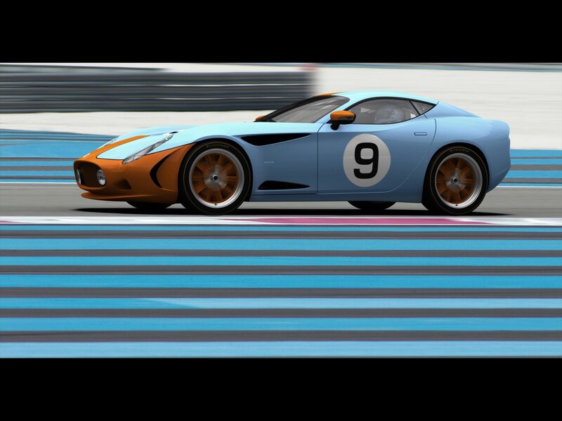blue and orange race car