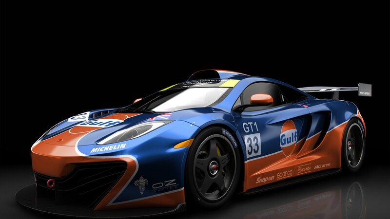 Blue and Orange Race Car — Dramatic, 3d Render, Gulf Livery