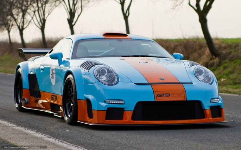 Blue and Orange Race Car — Dynamic, Photograph