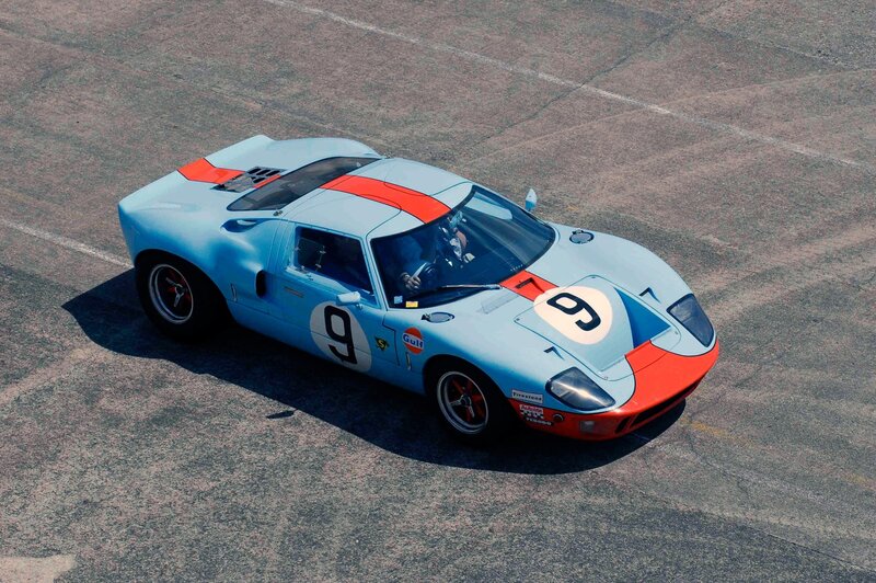 Blue and Orange Race Car — Light Blue, Dynamic, Afternoon
