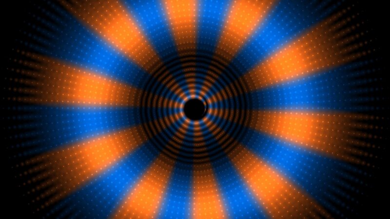 blue and orange radial pattern
