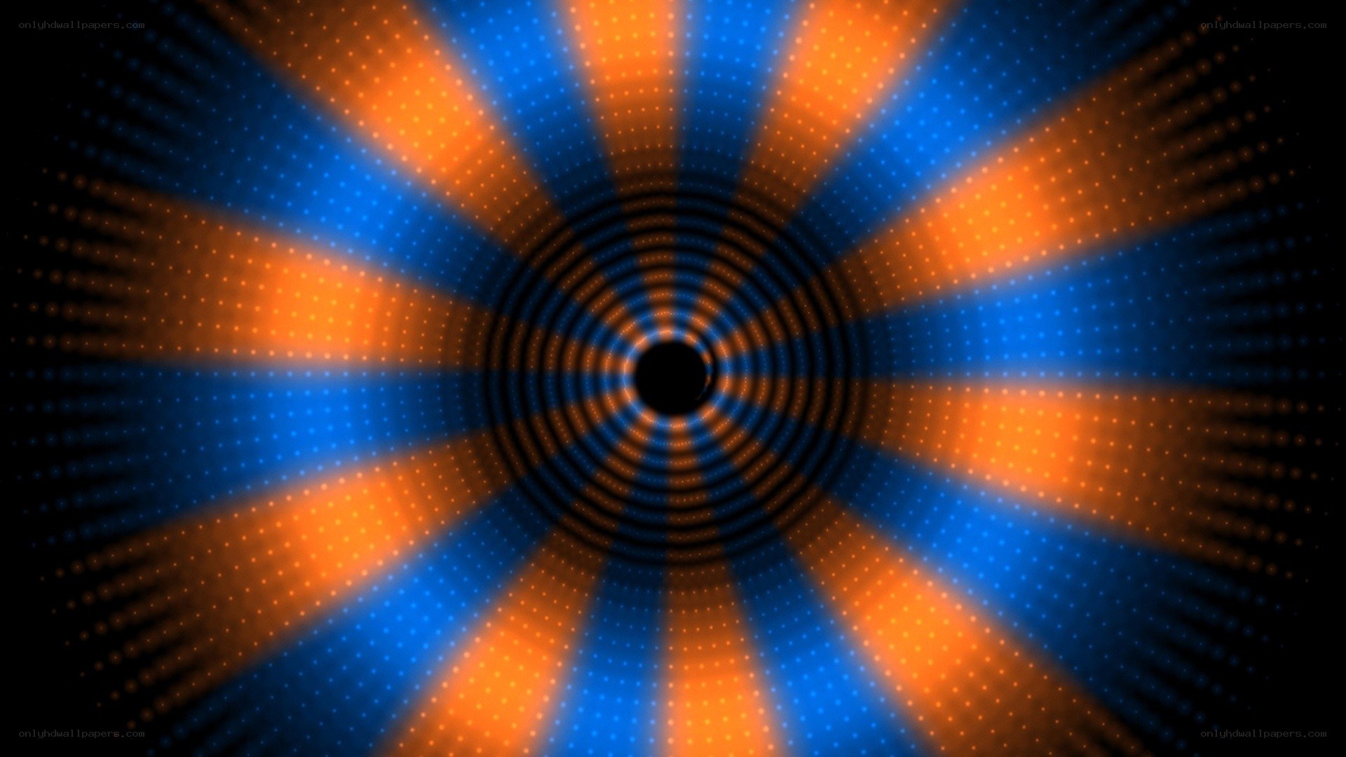 blue and orange radial pattern