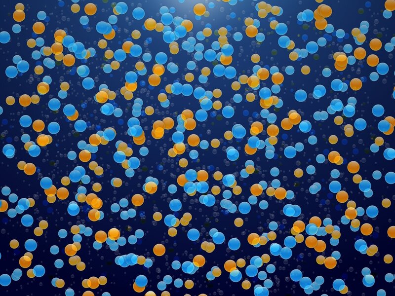 Blue and Orange Spheres — Calm