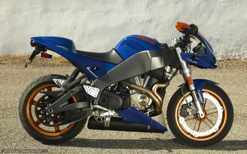 blue and orange sport motorcycle