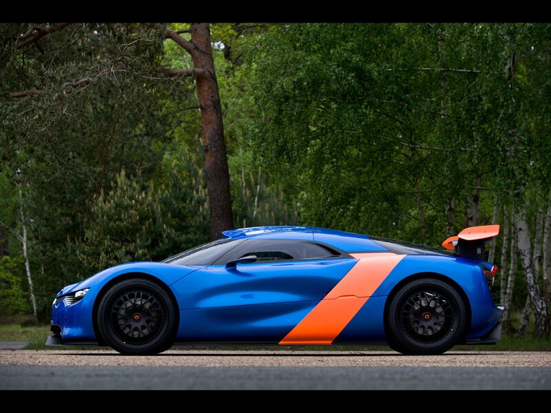blue and orange sports car