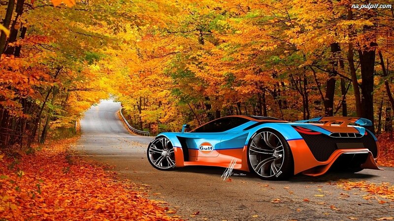Blue and Orange Sports Car — Serene