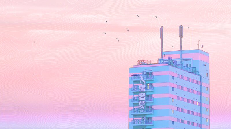 Blue and Pink Building
