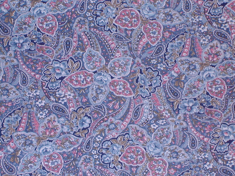 Blue and Pink Paisley Fabric