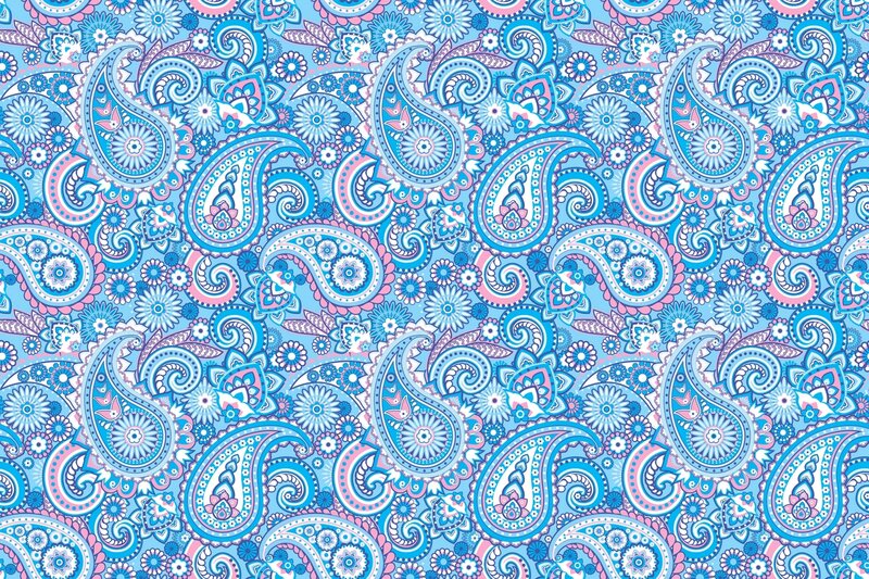 blue and pink paisley pattern
