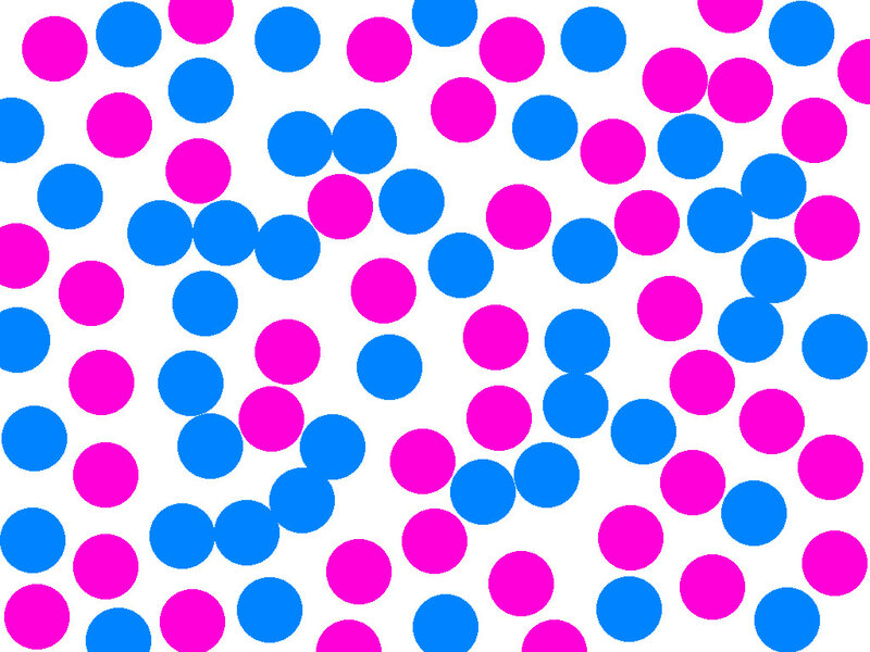 blue and pink polka dots