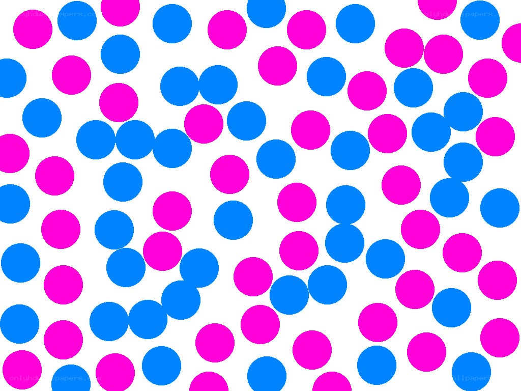 blue and pink polka dots