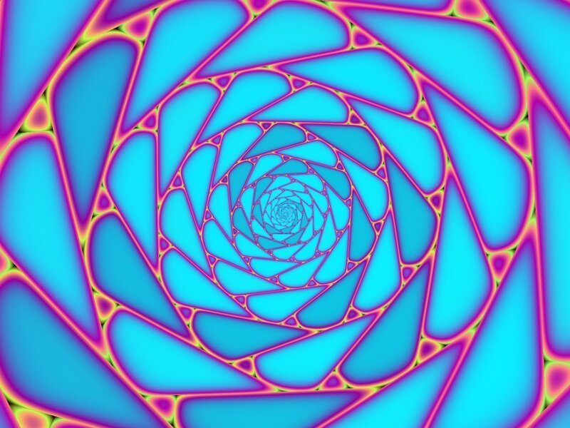 blue and pink spiral fractal