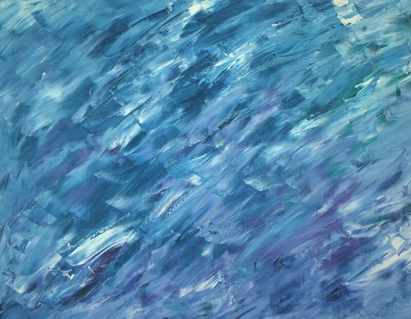 Blue and Purple Abstract Painting