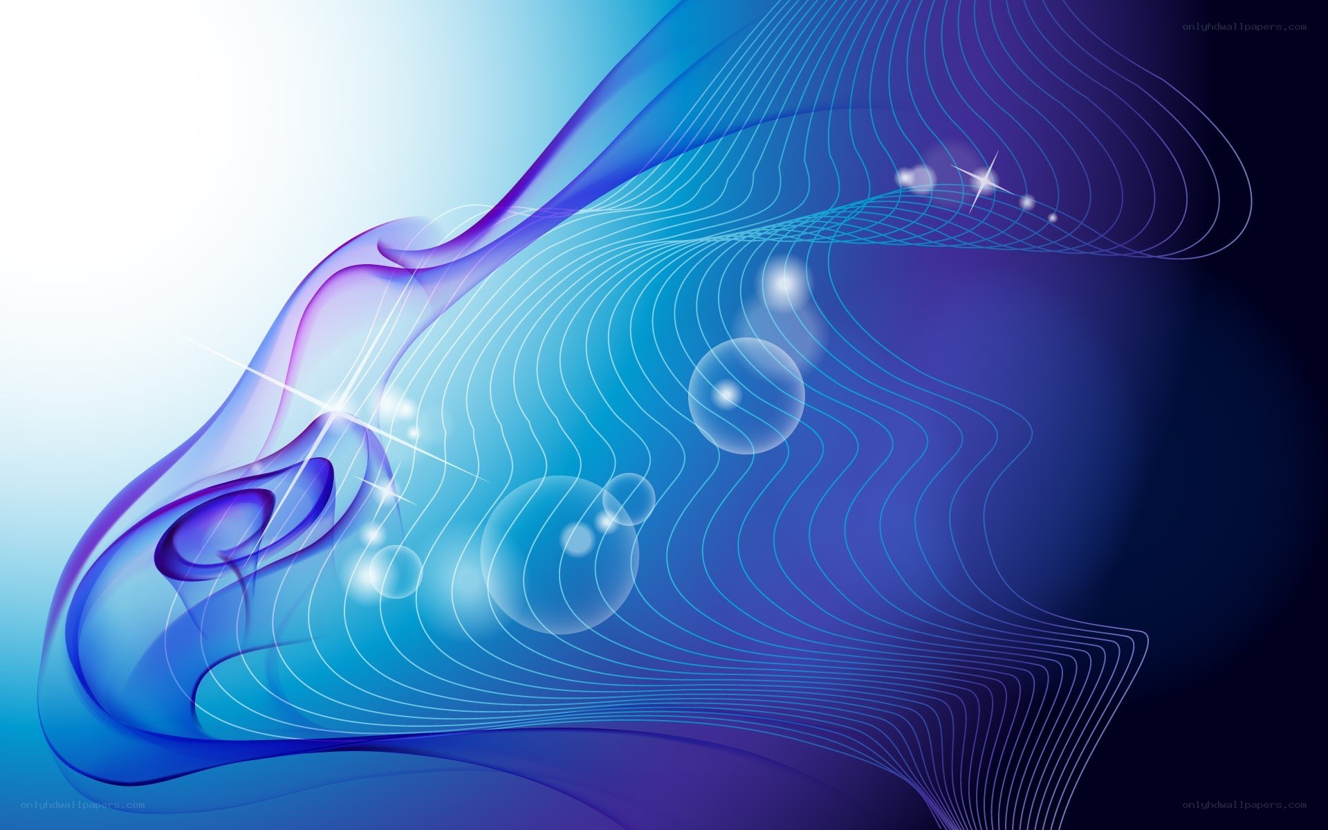 blue and purple abstract waves