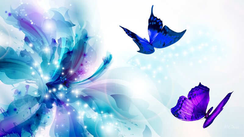 Blue and Purple Butterflies