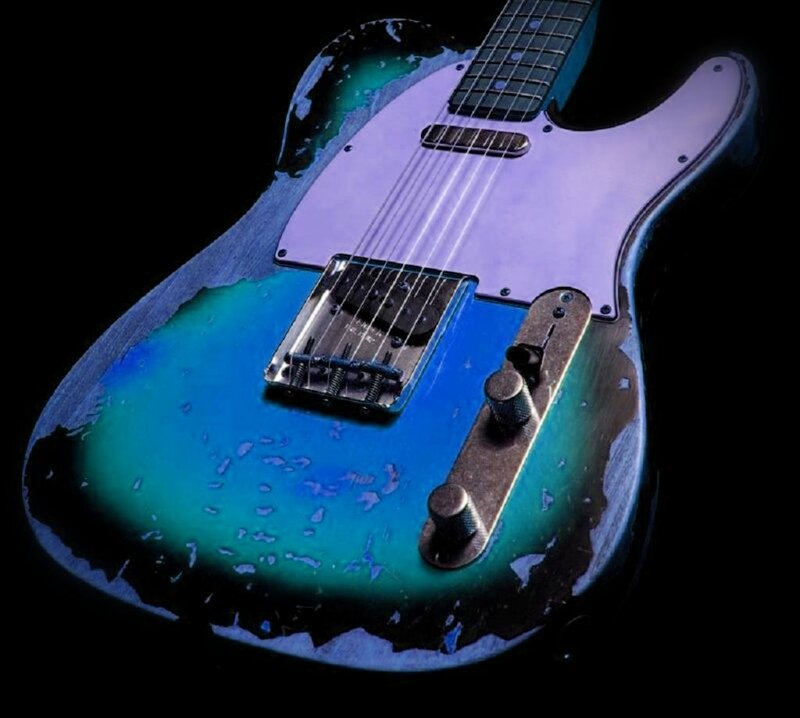 Blue and Purple Electric Guitar