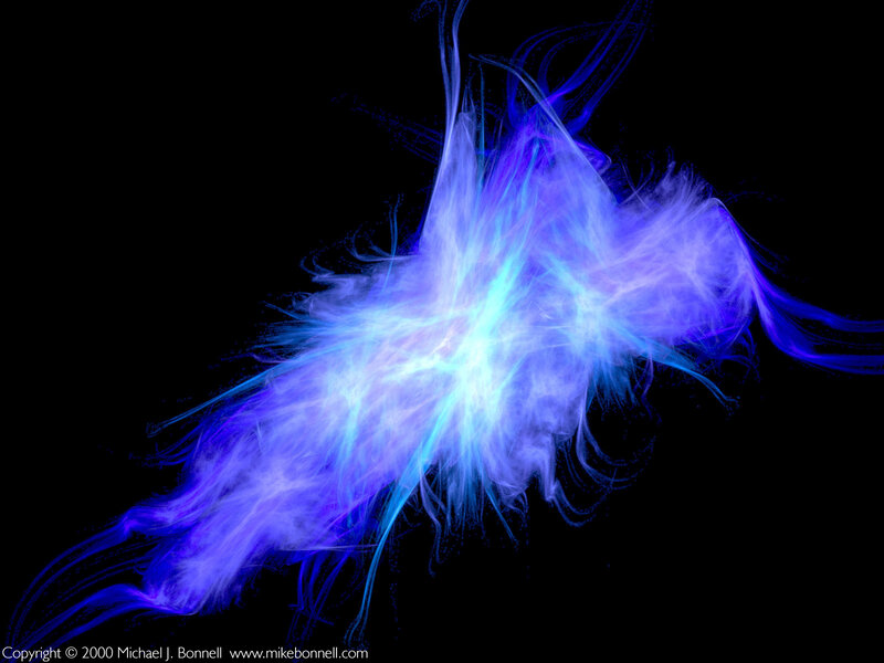 blue and purple energy burst
