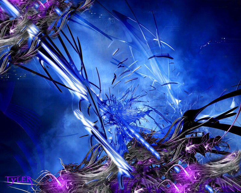 Blue and Purple Energy Burst — Dramatic