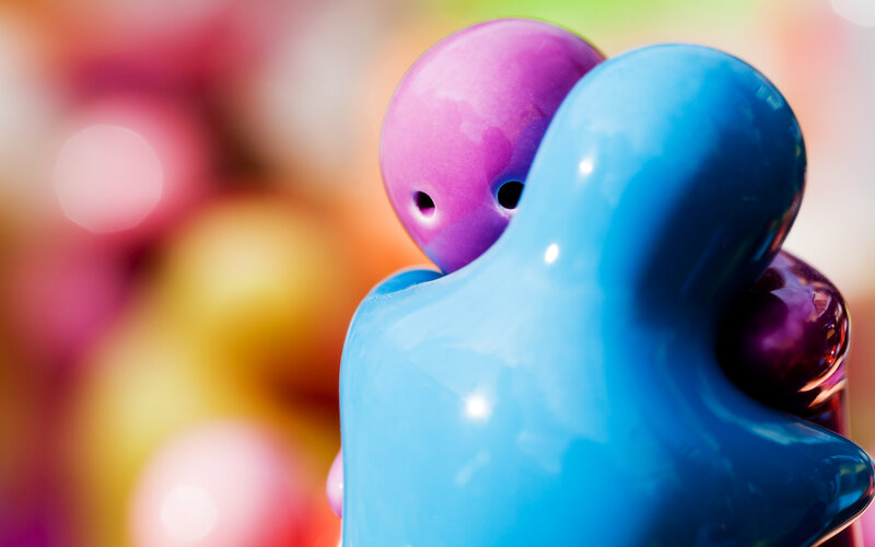 Blue and Purple Figurines