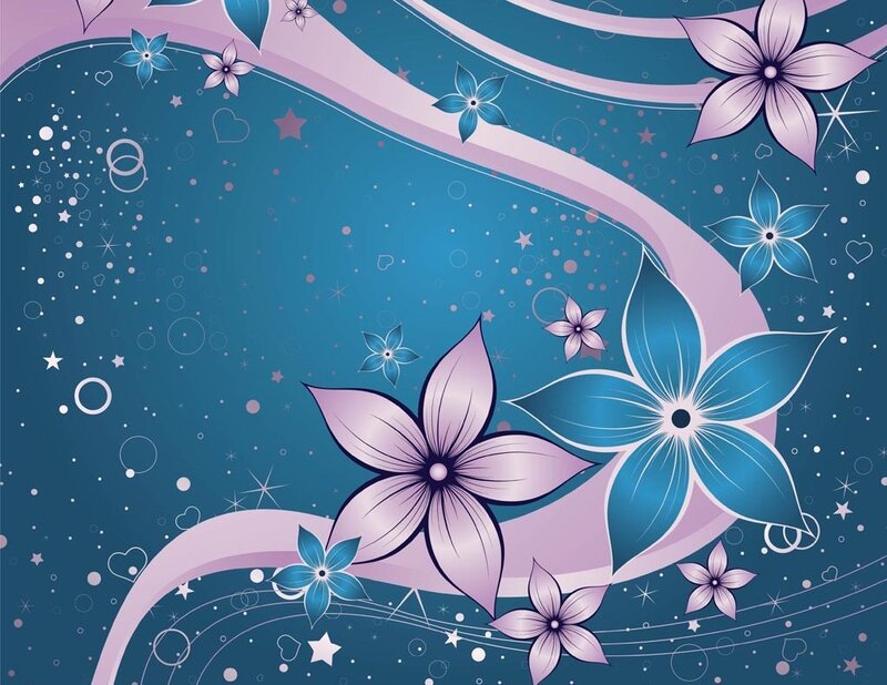 Blue and Purple Flowers — Dreamy, Night
