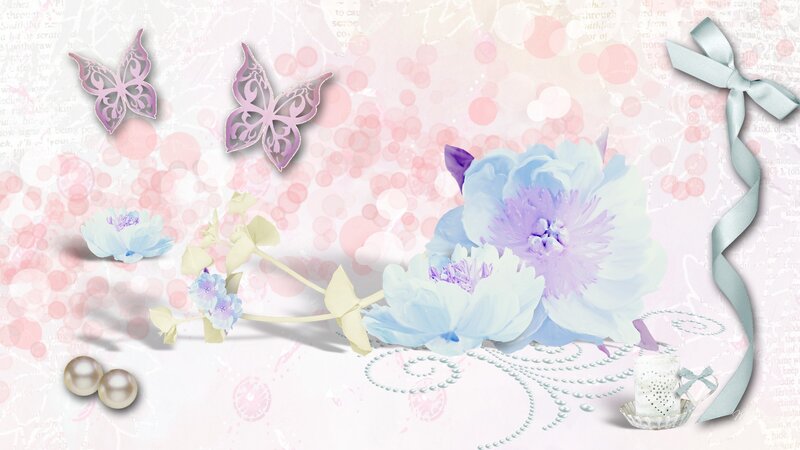Blue and Purple Flowers — Pink