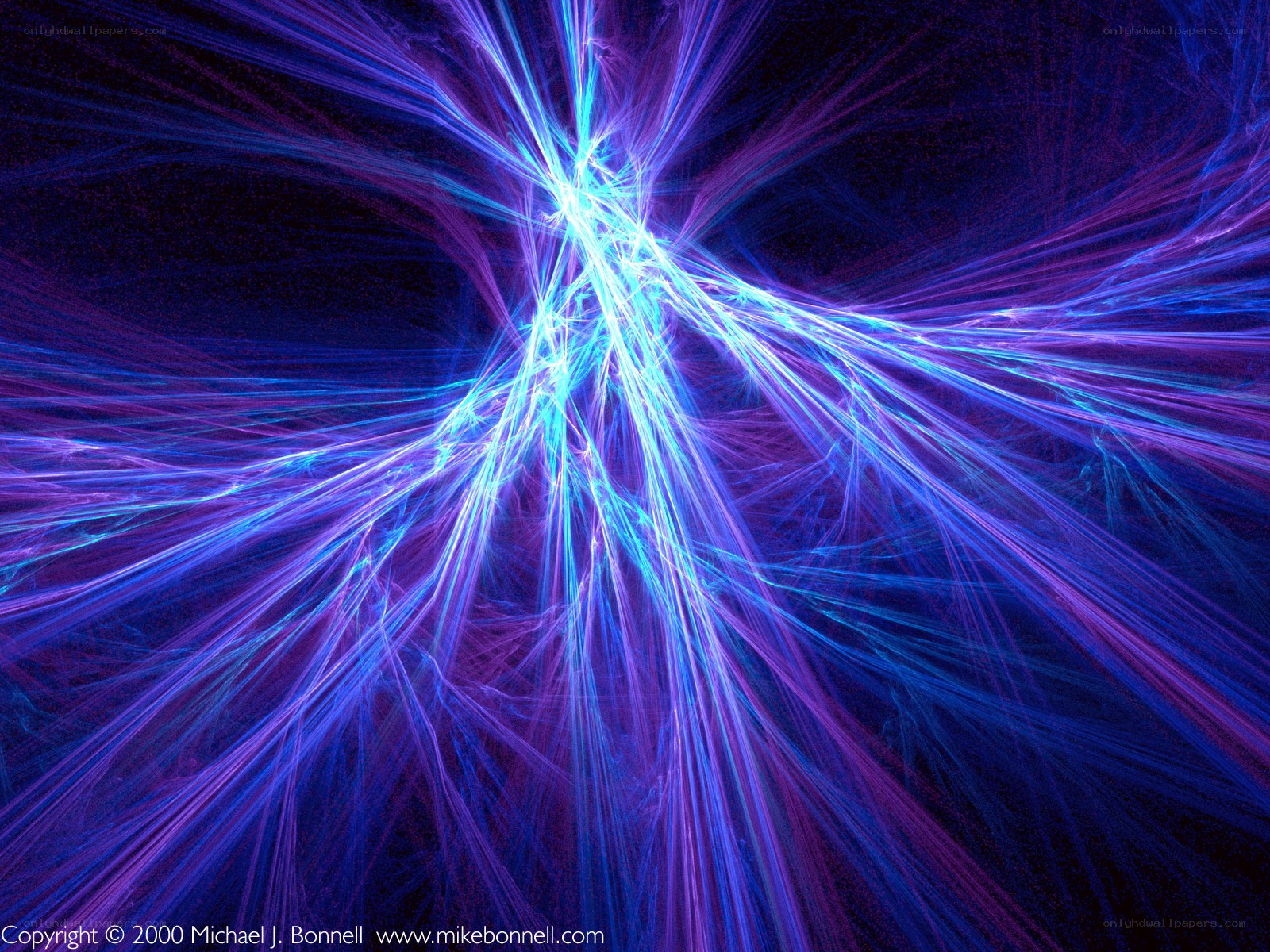 blue and purple fractal explosion