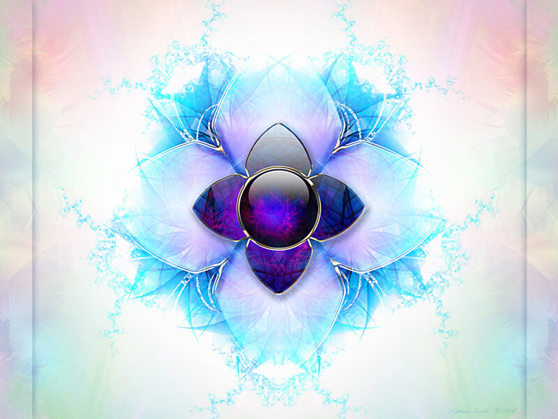 Blue and Purple Fractal Flower