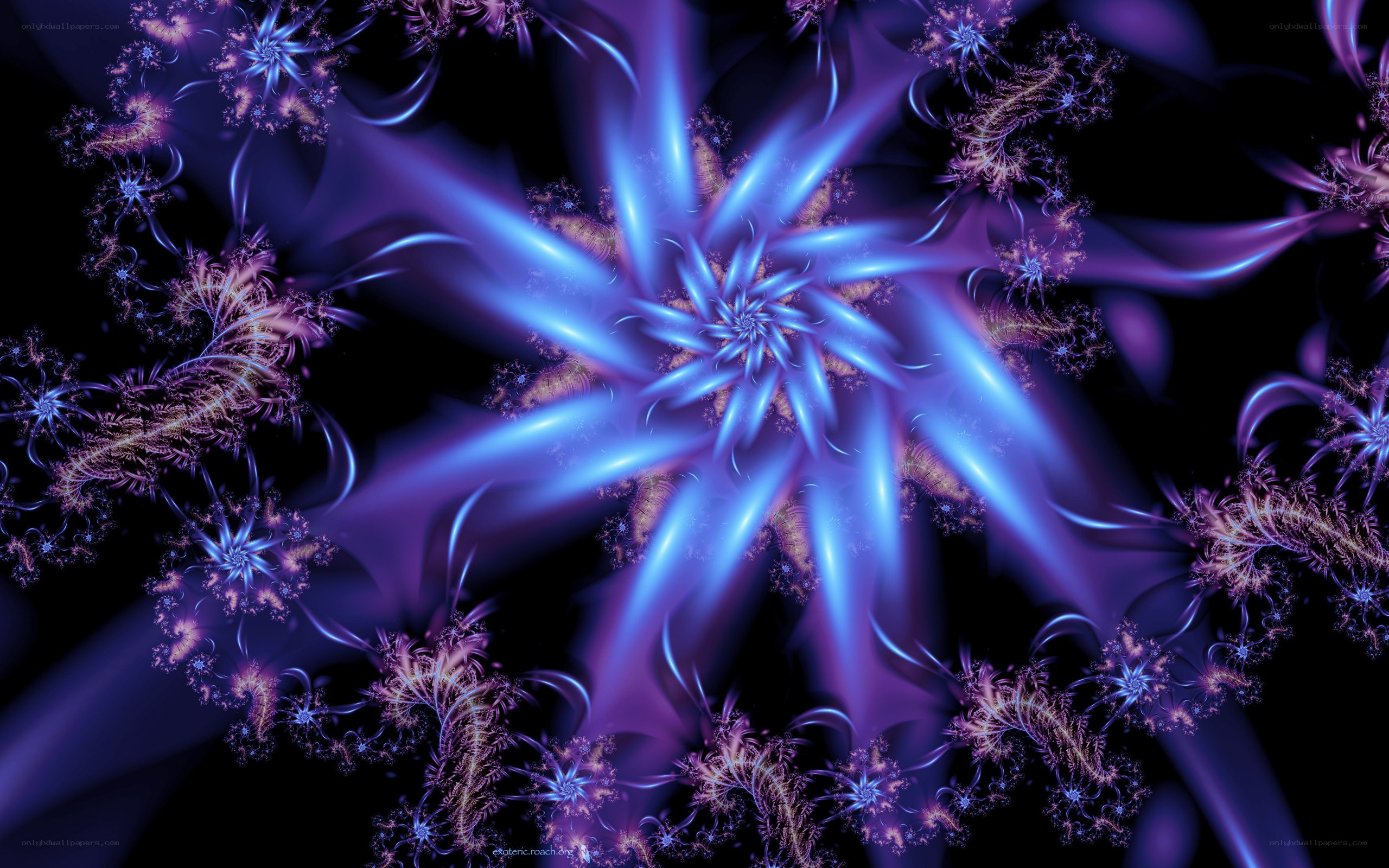 blue and purple fractal pattern