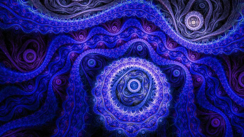 Blue and Purple Fractal Patterns