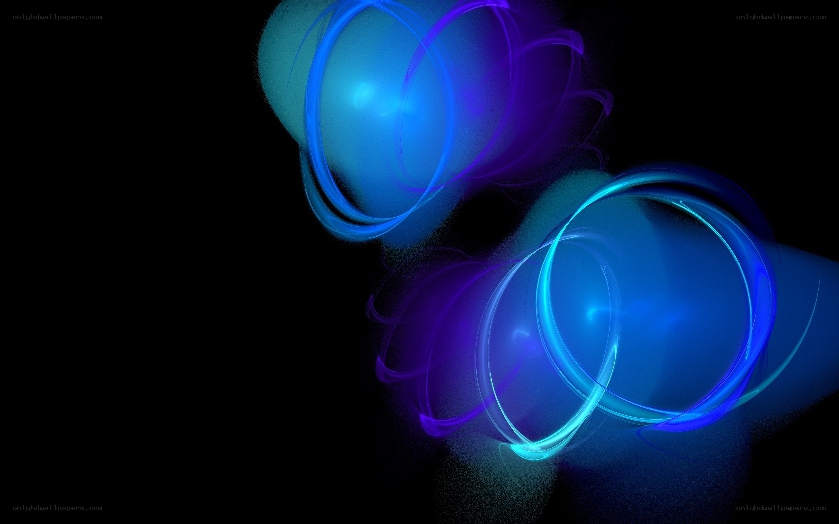 Blue and purple light rings