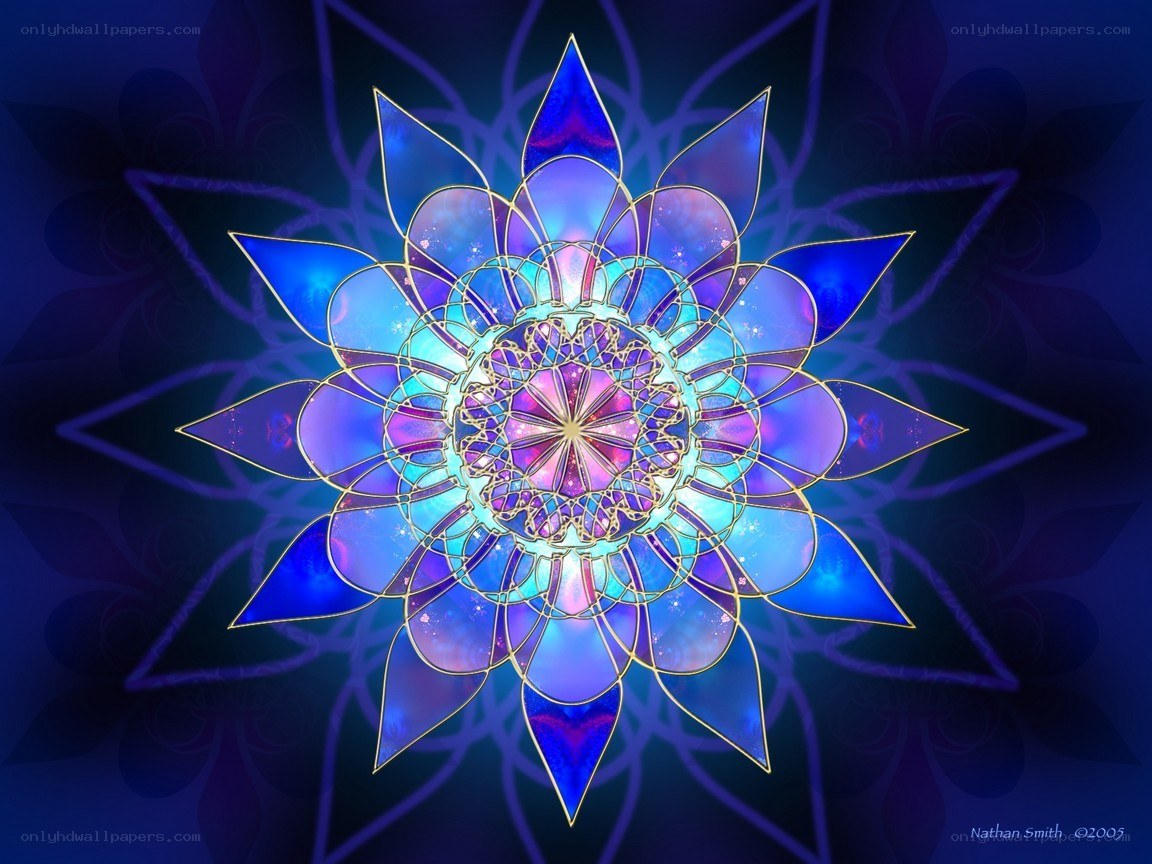 Blue and purple mandala design