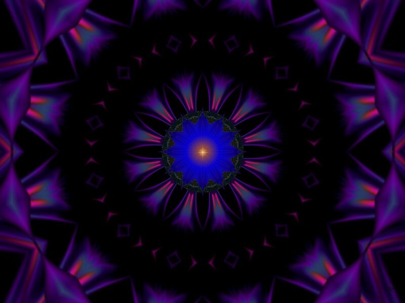 Blue and Purple Mandala — Hypnotic, Digital Art