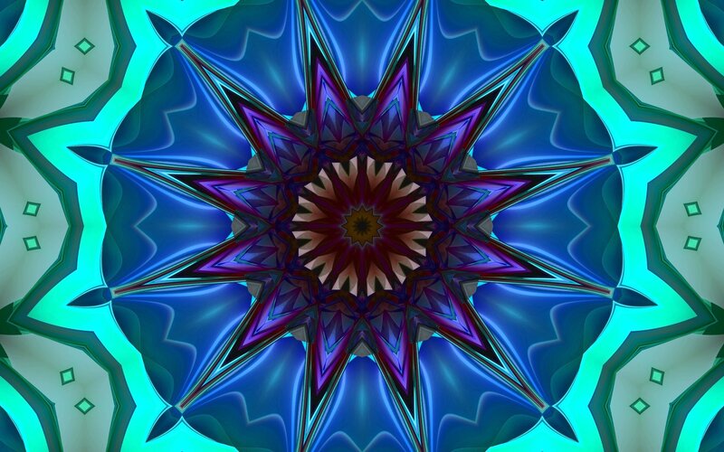 blue and purple mandala pattern