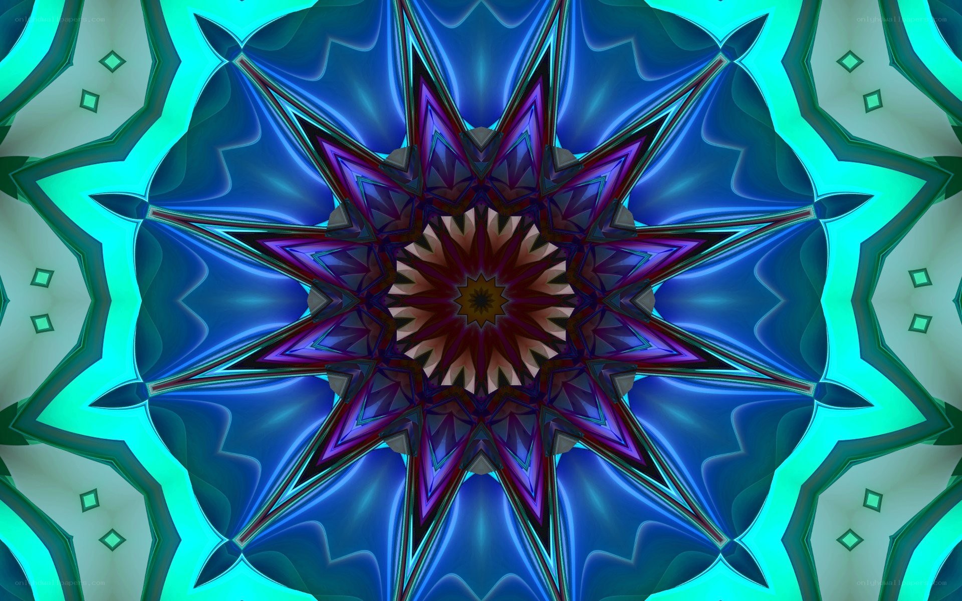 blue and purple mandala pattern