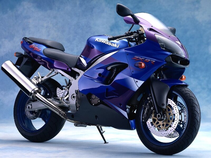 Blue and Purple Motorcycle