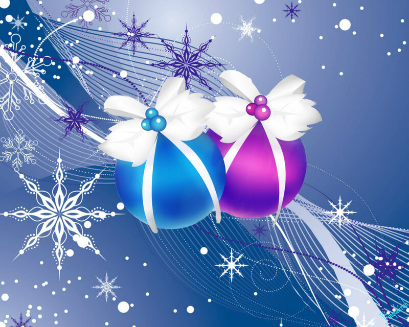 Blue and Purple Ornaments
