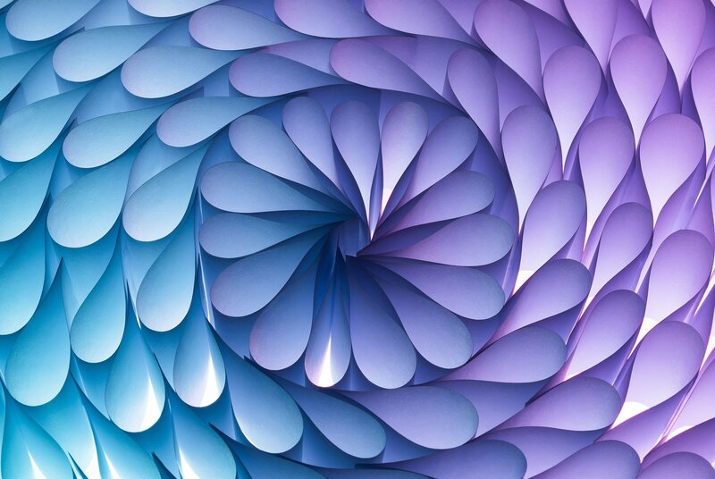 Blue and Purple Paper Petals