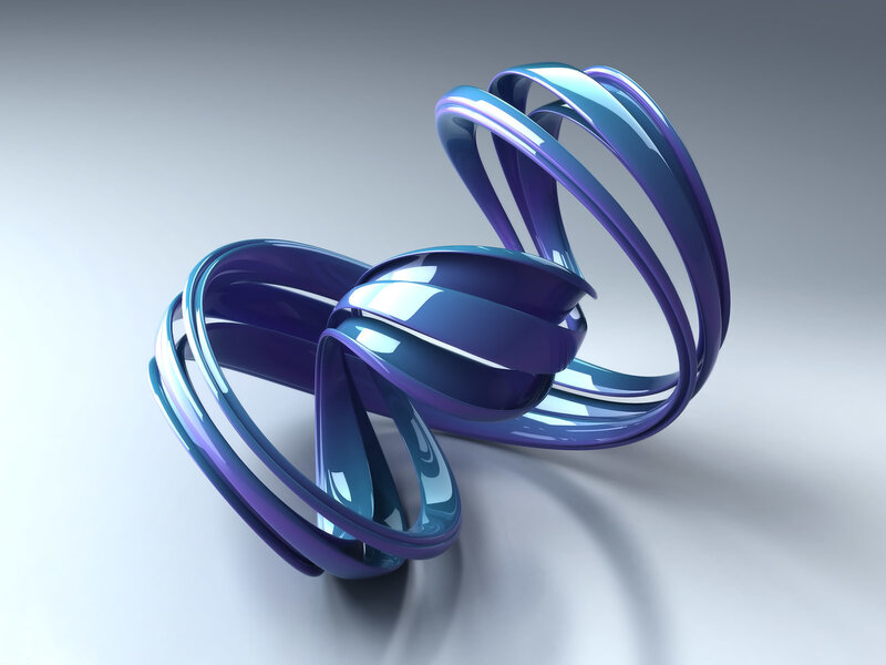Blue and Purple Ribbon Sculpture