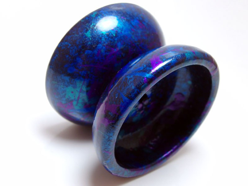 Blue and purple yoyo