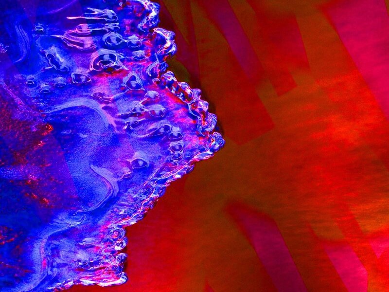 Blue and Red Abstract Form