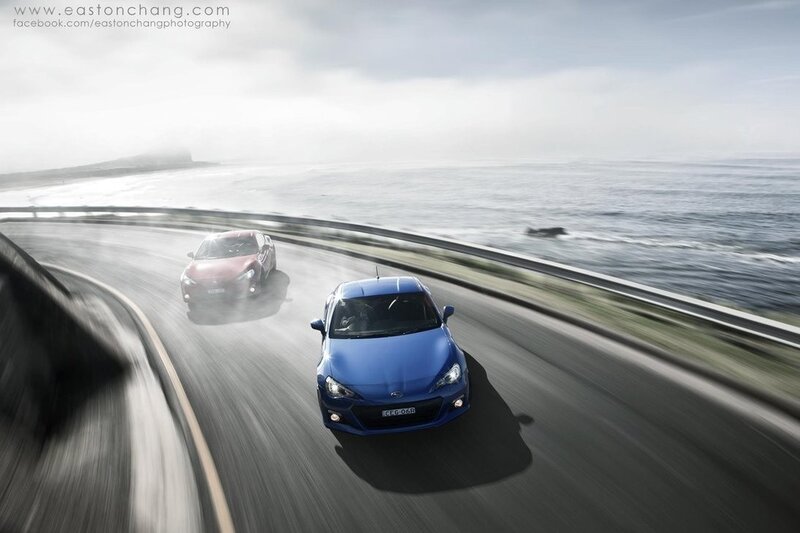 Blue and Red Cars