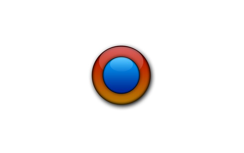 blue and red circular button