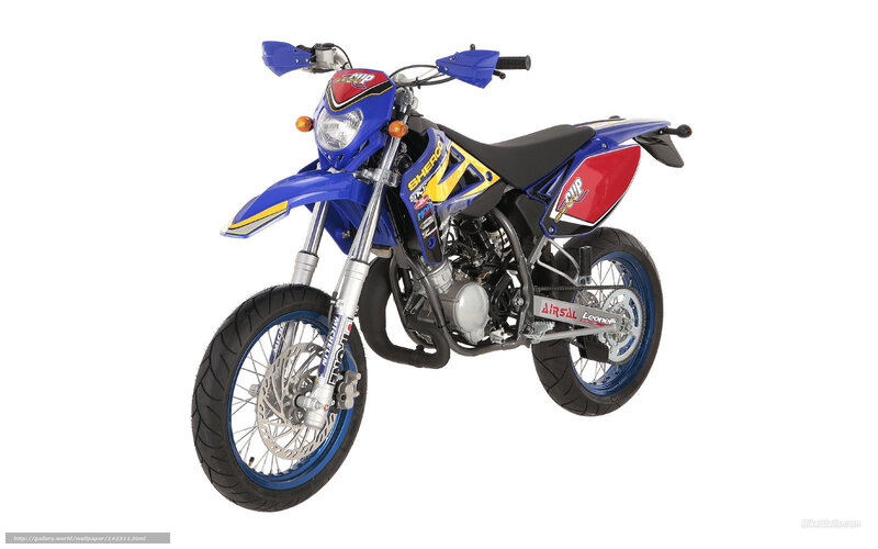 blue and red dirt bike